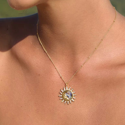 Abalone Moon & Sun Necklace💧