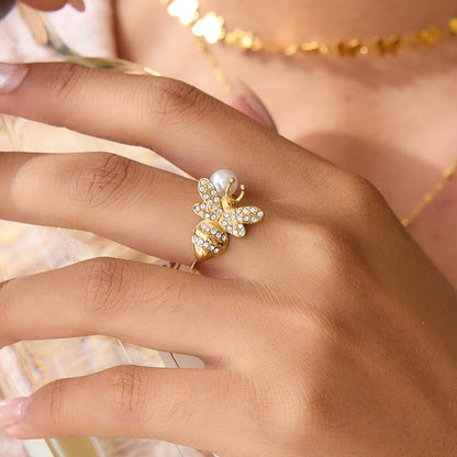 Bee & Pearl Ring💧