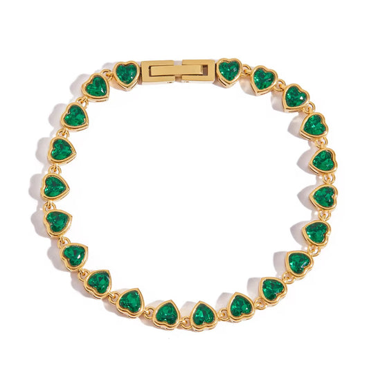 Kelly Hearts Bracelet Green💧