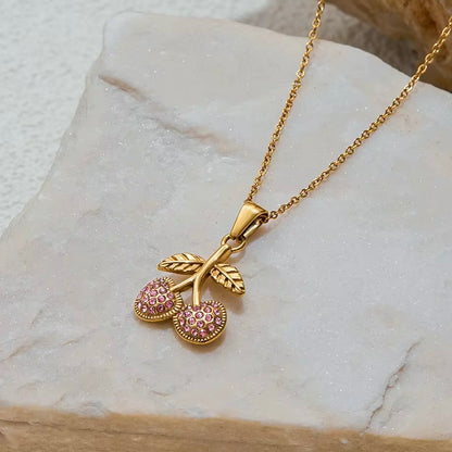 Pink Cherry Necklace💧