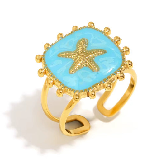 Blue Starfish Ring💧