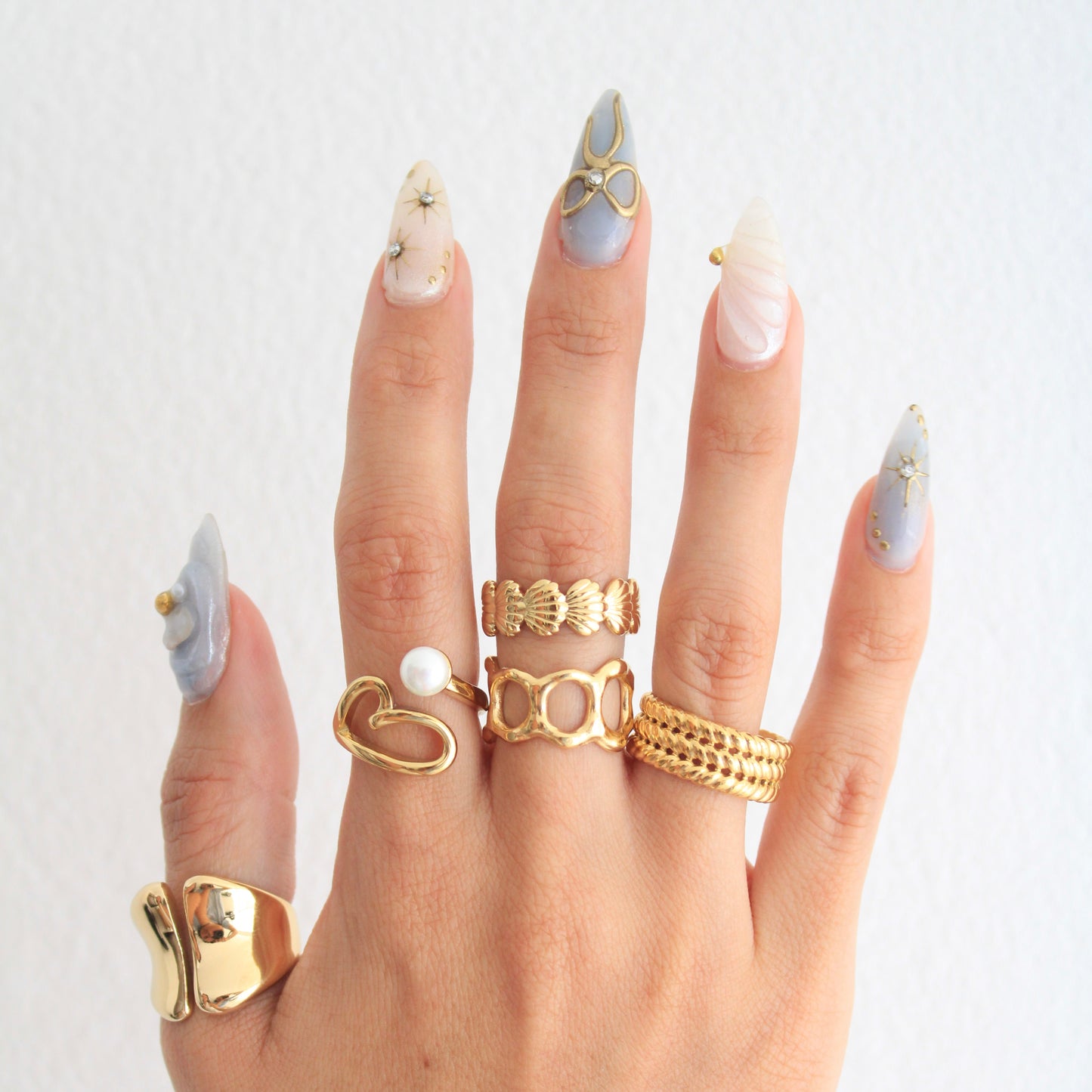 Shell Band Ring Gold💧