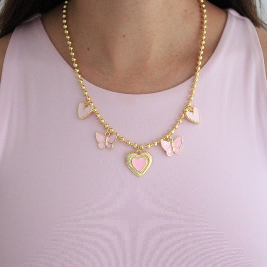 Pink Charms Necklace