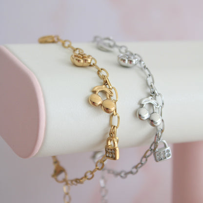 Rosy Charms Bracelet Gold💧