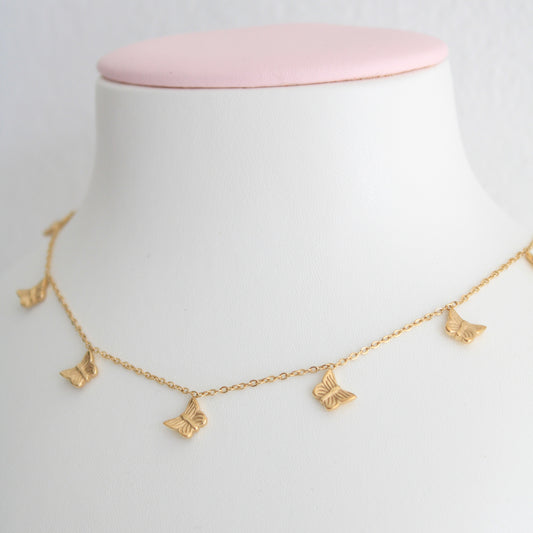 Little Butterflies Necklace Gold💧