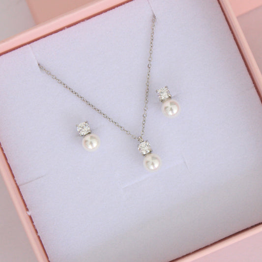 Perly Set Plateado💧