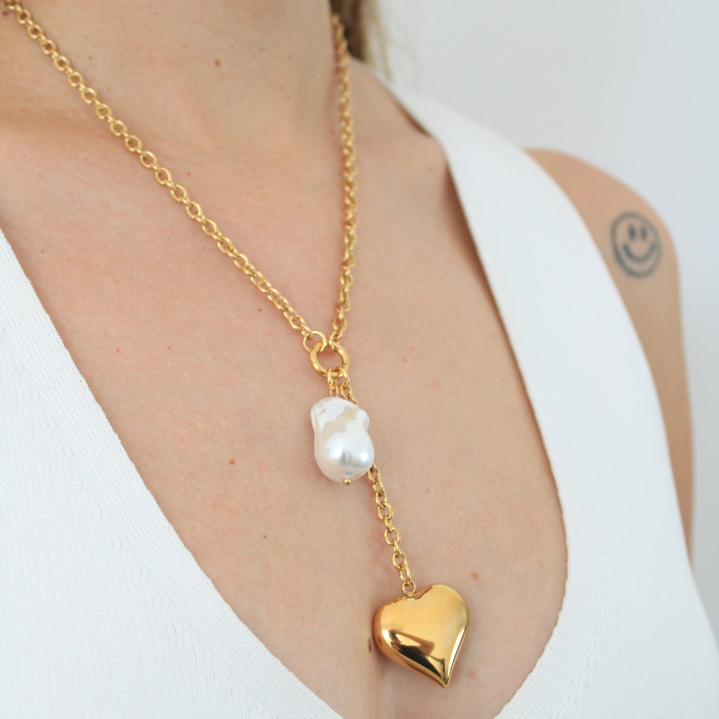 Karú Heart and Pearl Necklace💧