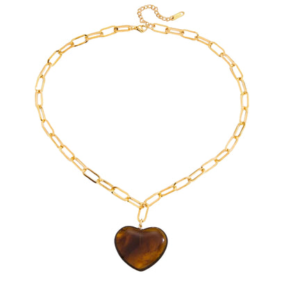 Brown Heart Necklace💧