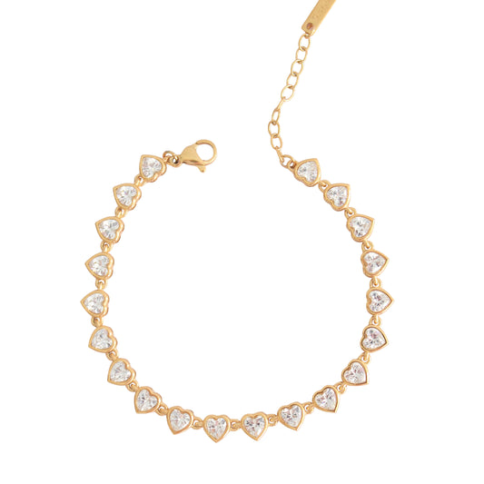 Kelly Hearts Bracelet Gold💧