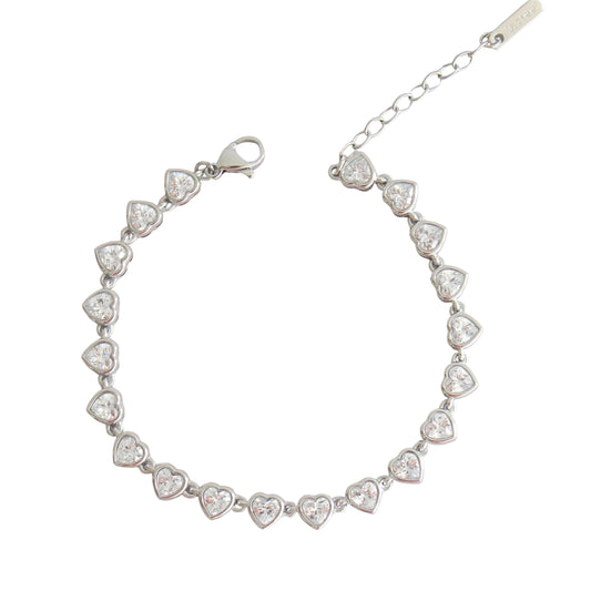 Kelly Hearts Bracelet Silver💧