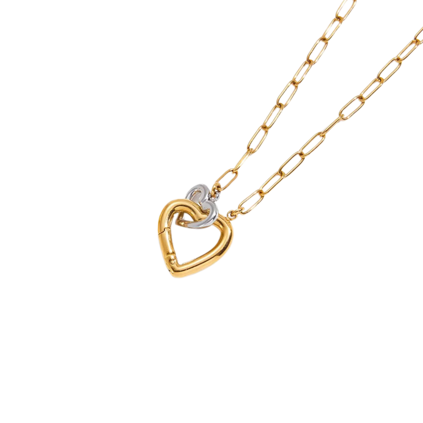 Two Bicolor Hearts Necklace💧