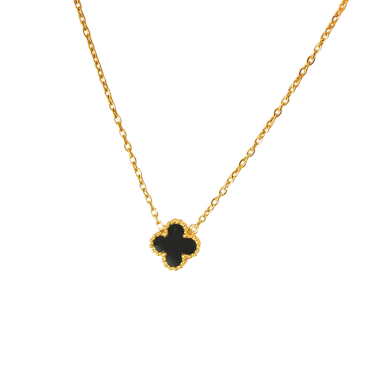 Black Mini Clover Necklace💧