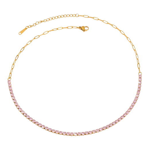 Pink Tennis Necklace💧